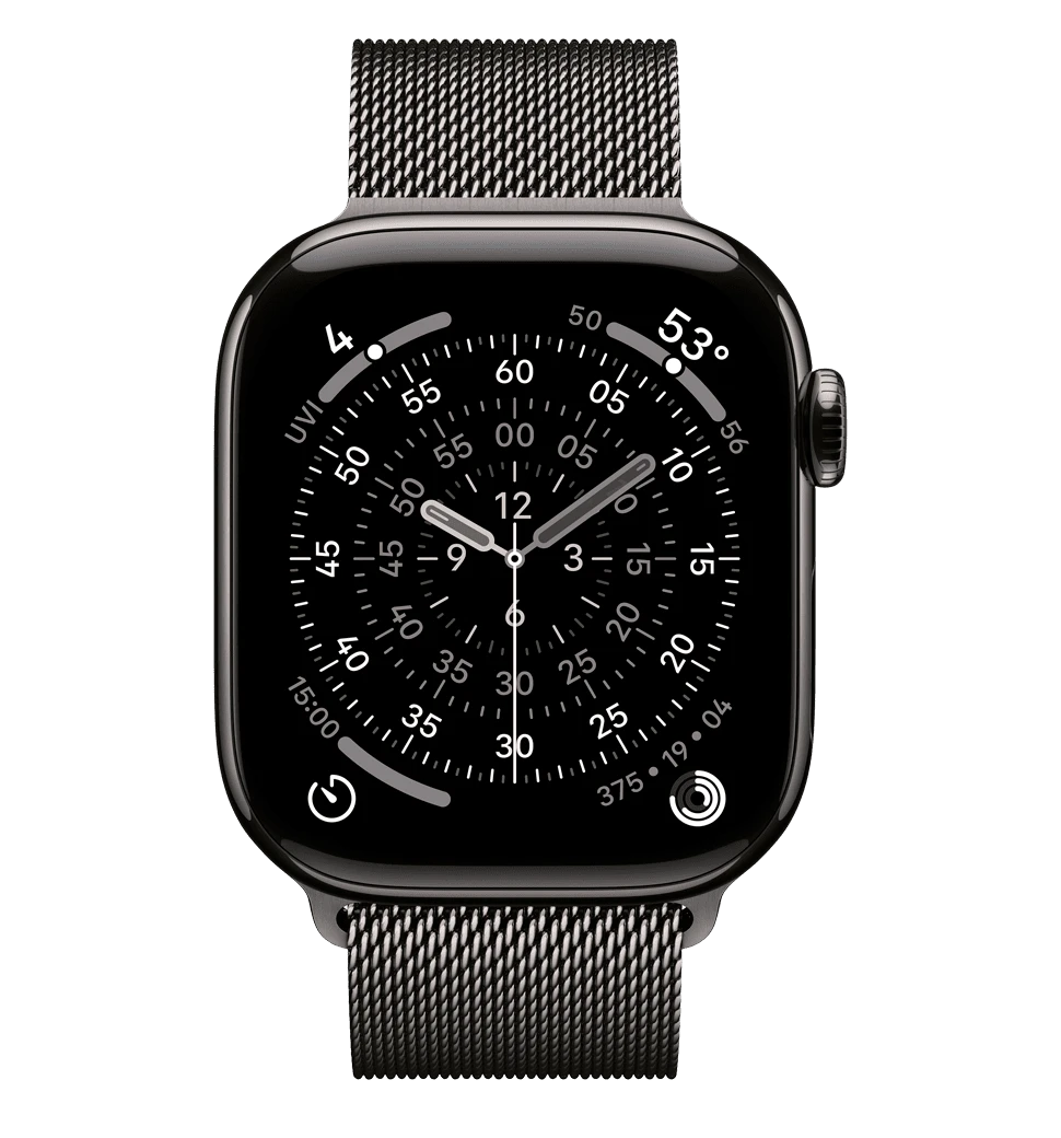 Apple Watch Series 11 GPS + Cellular 46mm Slate Titanium Case with Slate Milanese Loop - S/M (MFD34)