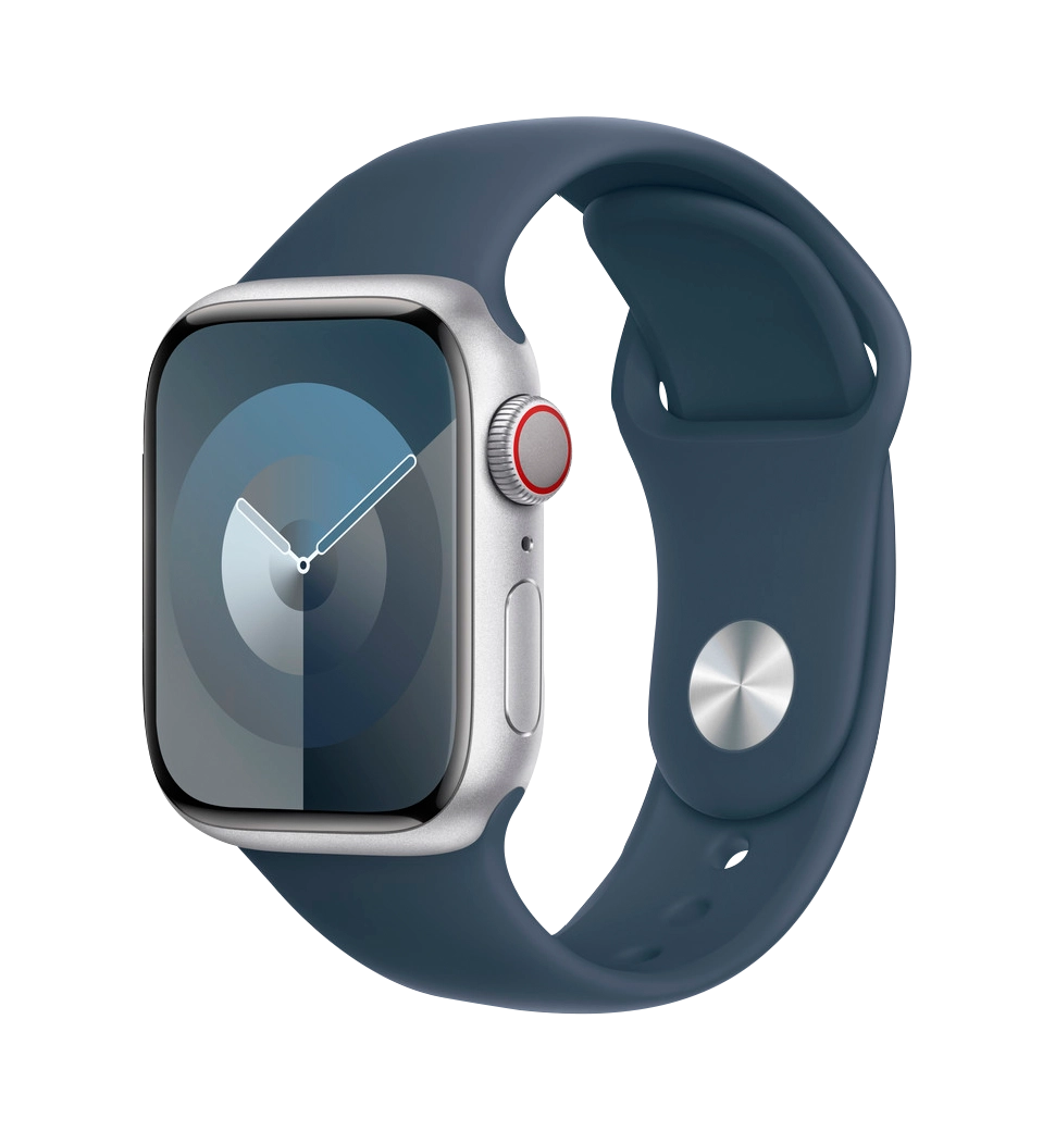 Apple Watch Series 9 41mm Silver Aluminum Case with Storm Blue Sport Band M/L (MR913) Б/В