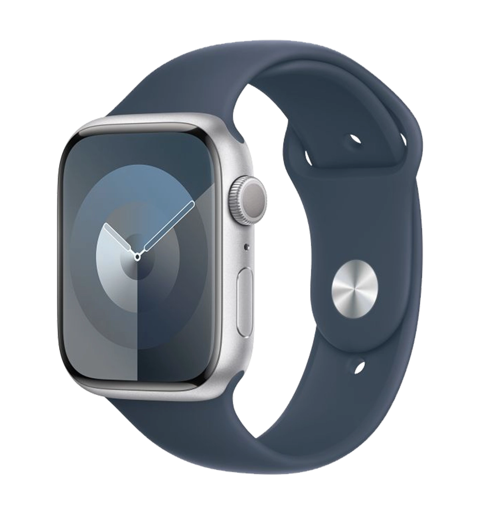 Apple Watch Series 9 41mm Silver Aluminum Case with Storm Blue Sport Band S/M (MR903) Б/В