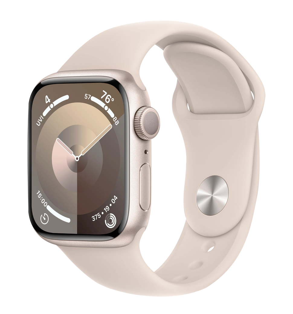 Apple Watch Series 9 41mm Starlight Aluminum Case with Starlight Sport Band M/L (MR8U3)