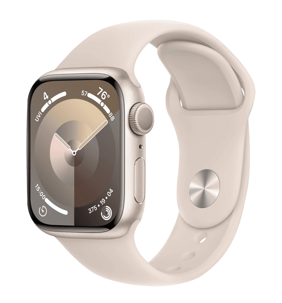 Apple Watch Series 9 45mm Starlight Aluminum Case Starlight Sport Band - M/L (MR973)