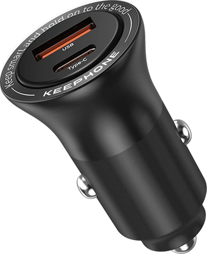 АЗУ Keephone Car Volt Type-C / USB-A Black (CC-11) (KPPOWGOACBK)