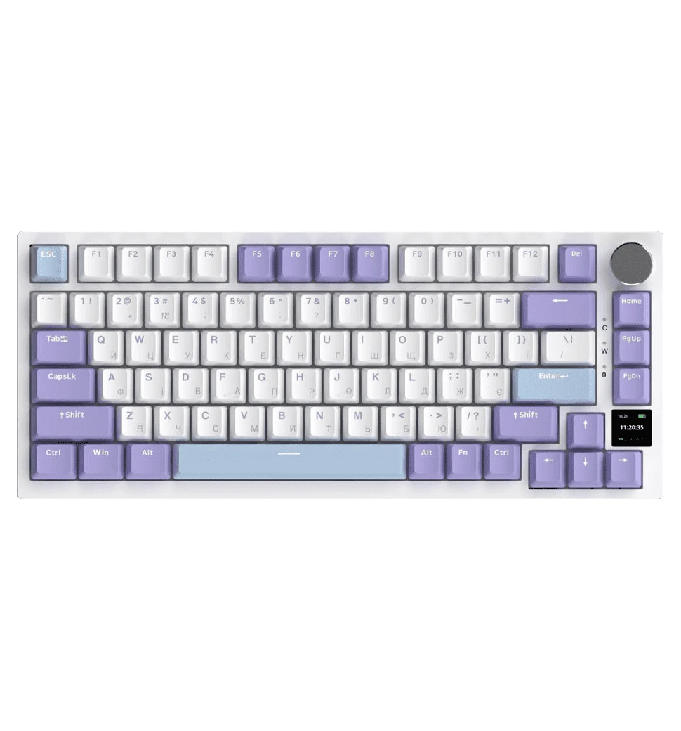 Бездротова механічна клавіатура Ajazz AK820 PRO PRO 75% Gift Switch White RGB   (AK820PRO-G-PWB)