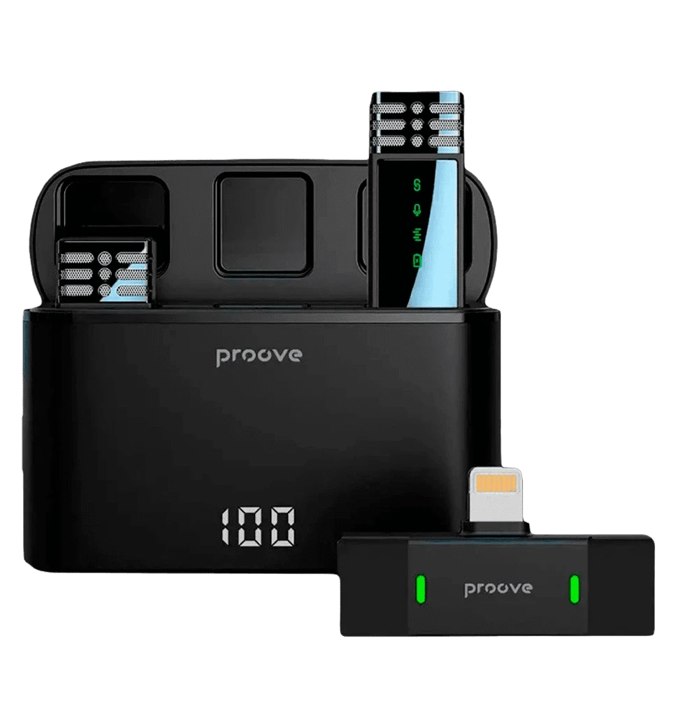Бездротовий петличний мікрофон Proove Record Lightning (black)