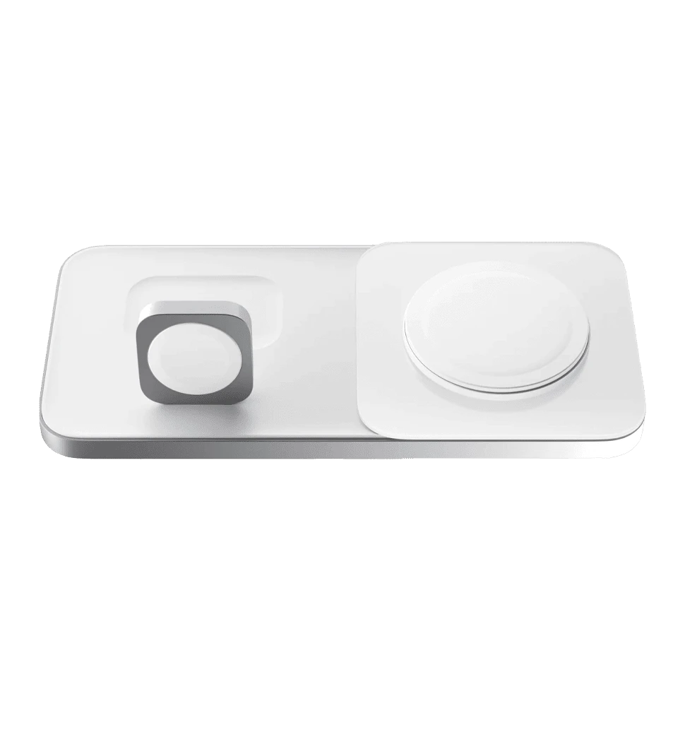 Бездротовий ЗП Nomad Base One Max Qi2 3-in-1 (3rd Gen) Silver (NM01563385)