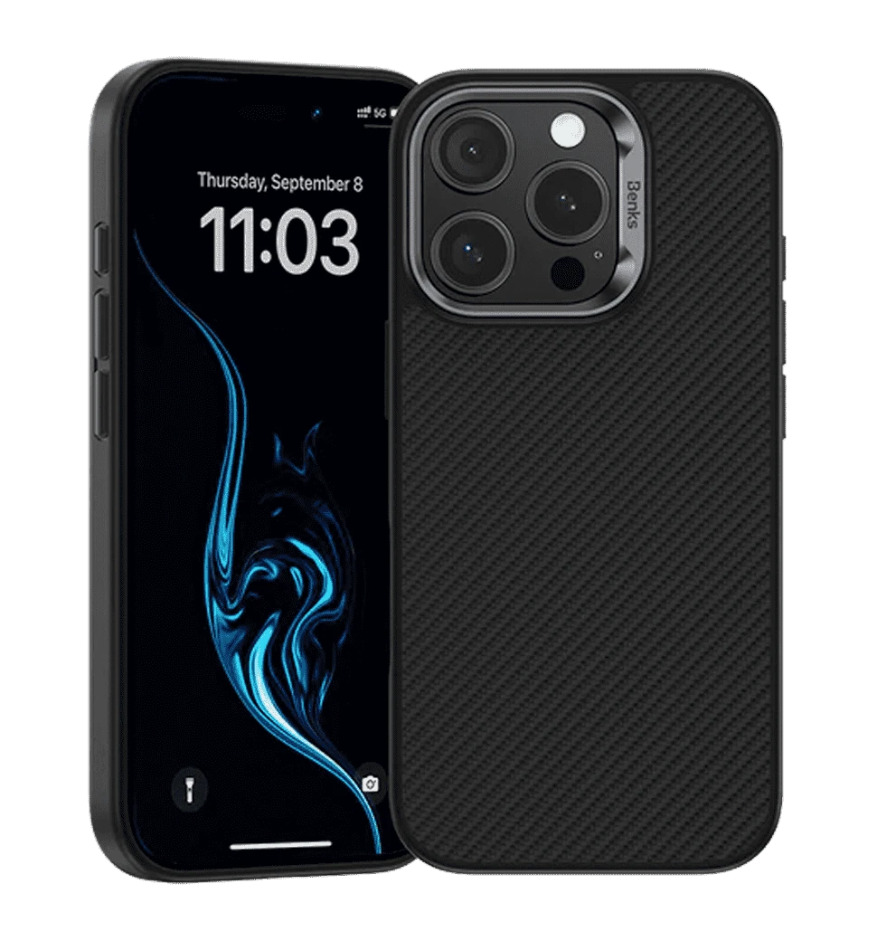 Чохол Benks Magnetic Kevlar ArmorPro Case iP16 Pro Max (600D/Black/Metal Frame)(C.K.FL.AP.BK.A066)