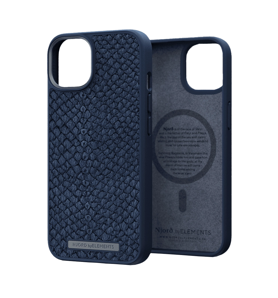 Чохол Njord Salmon Leather MagSafe Case Blue for iPhone 14 Plus (NA42SL01)