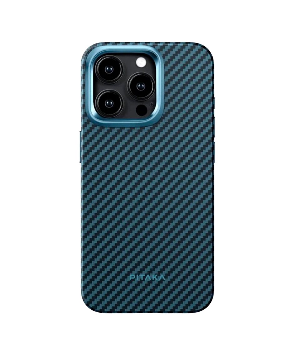 Чохол Pitaka MagEZ Case Pro 4 Twill 1500D Black/Blue for iPhone 15 Pro Max (KI1508PMPA)