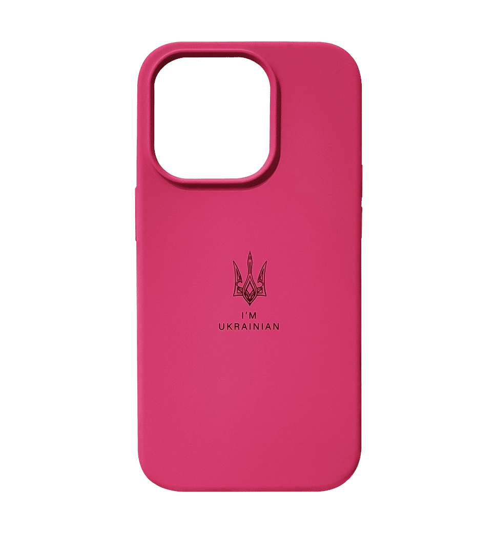 Чохол Silicon Case I'm Ukraine iPhone 14 Pro Max Rose Red