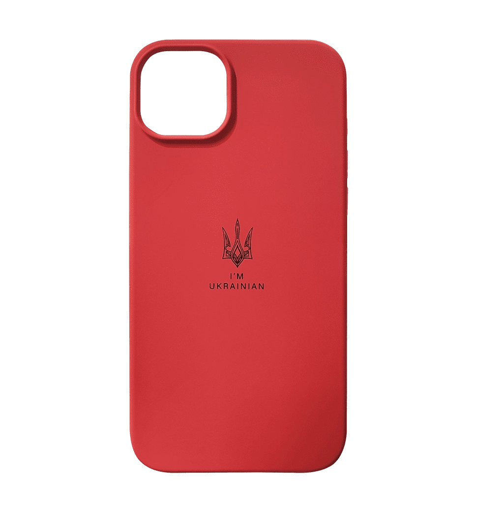 Чохол Silicon Case I'm Ukraine iPhone 14 Red