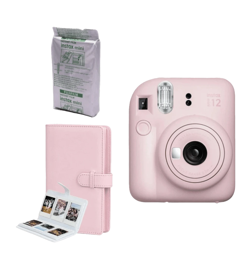 Фотокамера мгновенной печати Fujifilm Instax Mini 12 Blossom Pink Mega Set (Альбом+фотобумага)