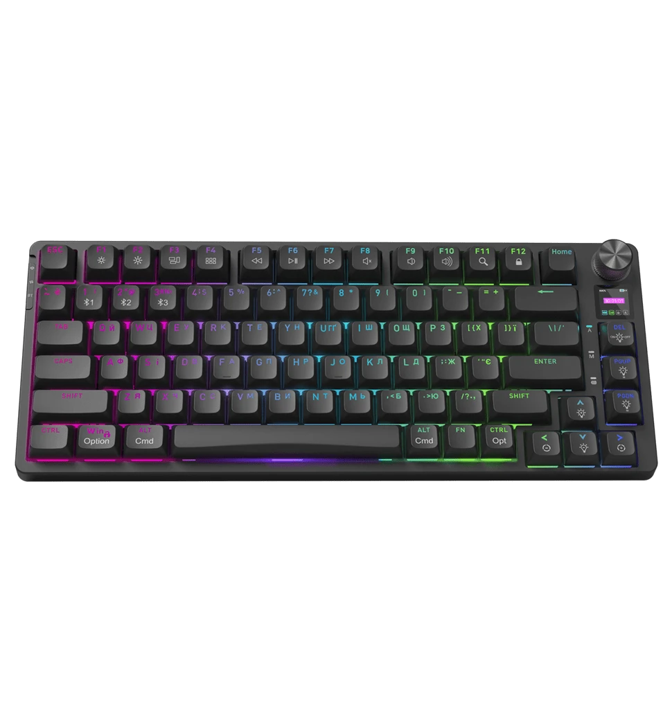 Ігрова клавіатура HATOR Icefall PRO бездротова з TFT-дисплеєм (HTK450UA) чорна