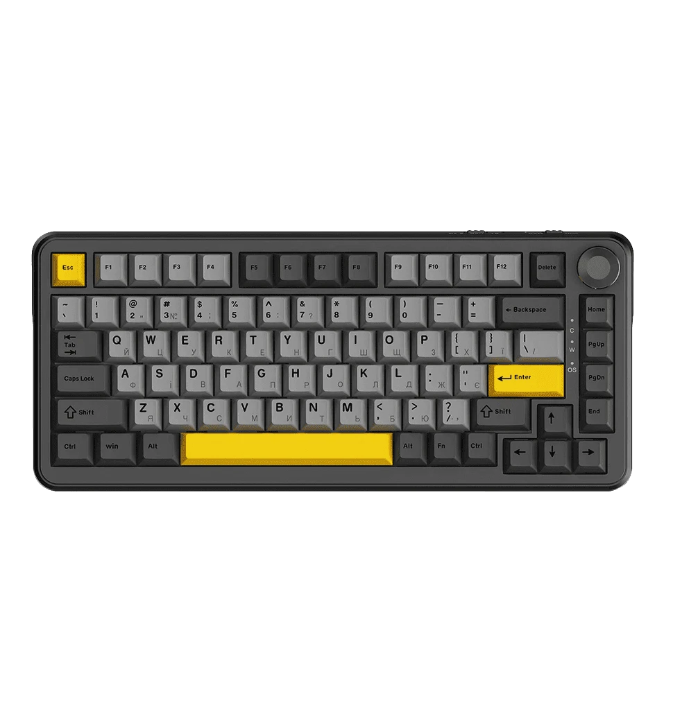 Ігрова механічна клавіатура Ajazz AK820 MAX Magnetic switches-Black-Gray-Yellow-RGB