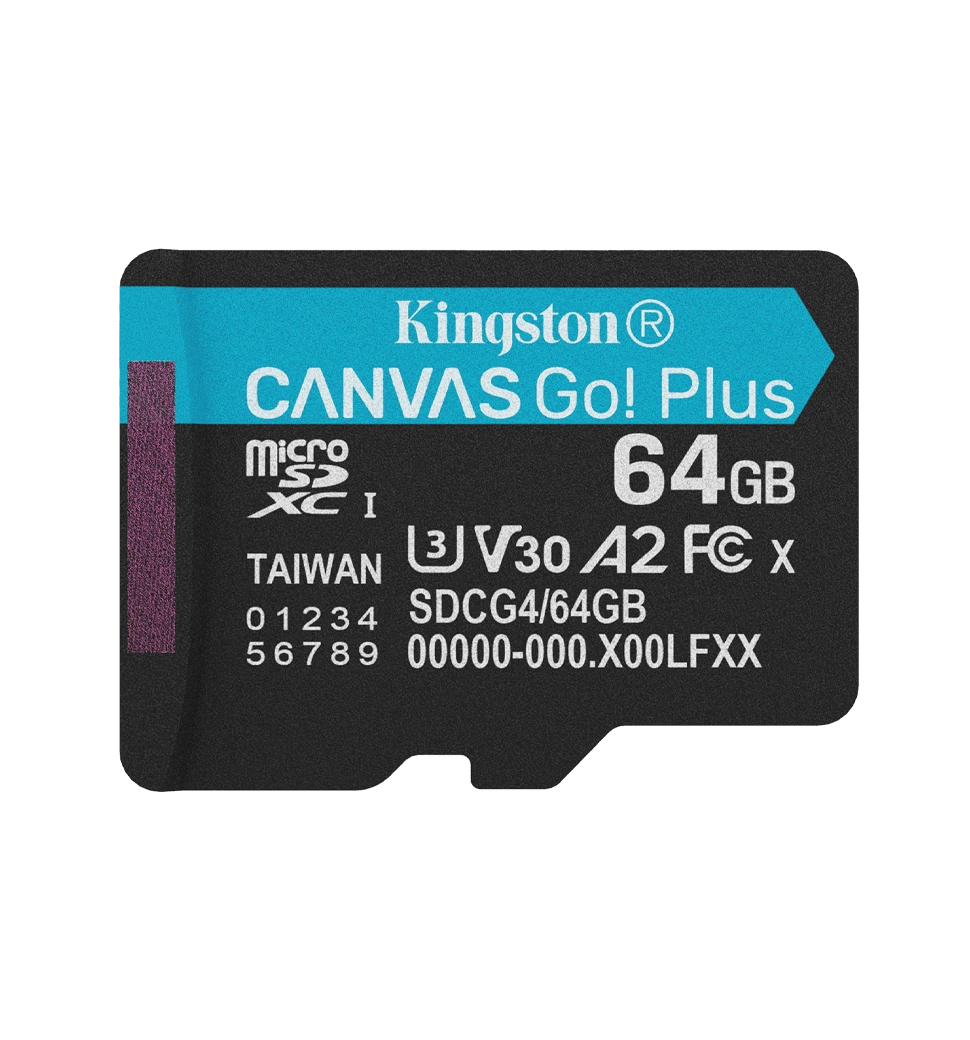 Kingston 64GB microSDXC Canvas Go Plus Gen4 200MB/s A2 U3 V30 Card