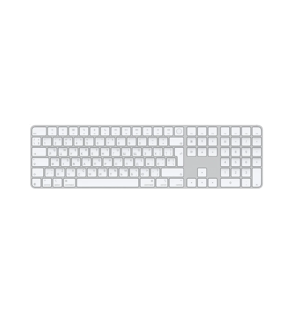 Клавіатура Apple Magic Keyboard with Touch ID and Numeric Keypad for Mac with Apple silicon - White Keys (MXK73)