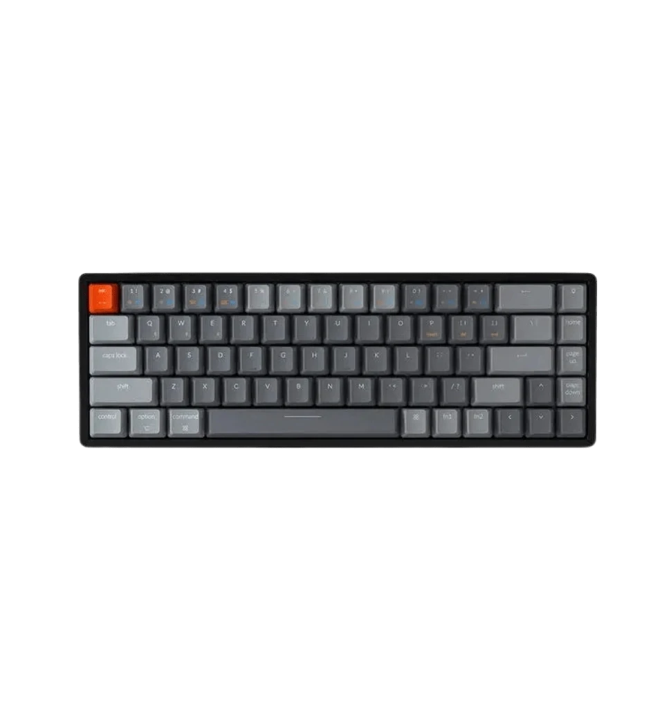 Клавіатура механічна Keychron K6 68Key, Gateron G Pro Blue, BT/USB-A, EN/UKR, White LED, чорний