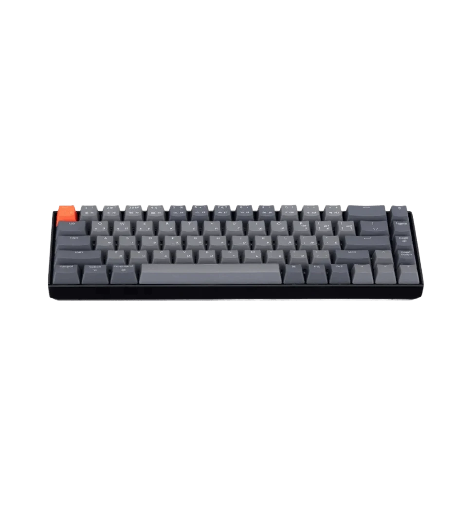 Клавіатура механічна Keychron K6 68Key, Gateron G Pro Red, Hot-swap, BT/USB-A, EN/UKR, RGB, чорний