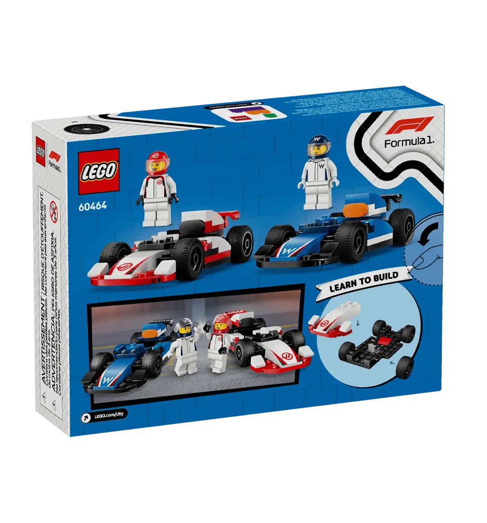 Конструктор LEGO City Автомобілі для перегонів F1 команд Williams Racing та Haas F1
