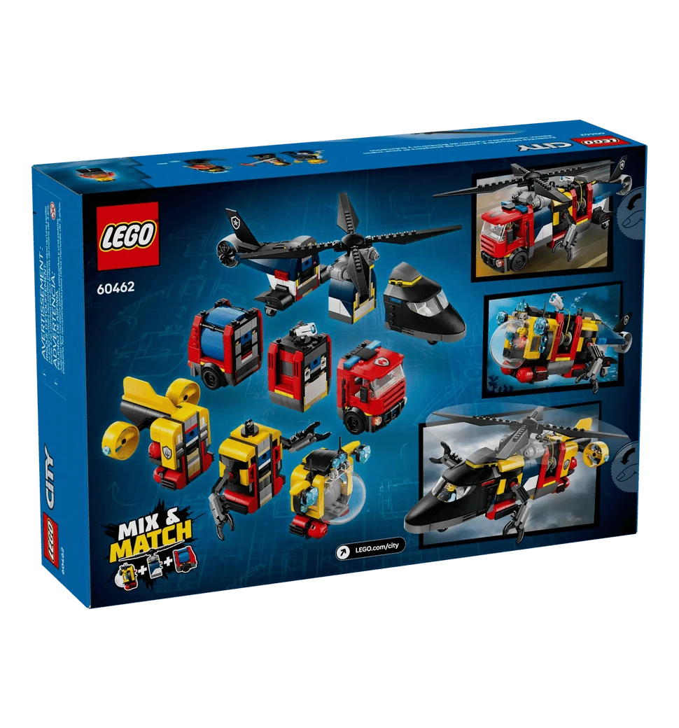 Конструктор LEGO City Ремікс вертольотів, пожежних машин і підводних човнів