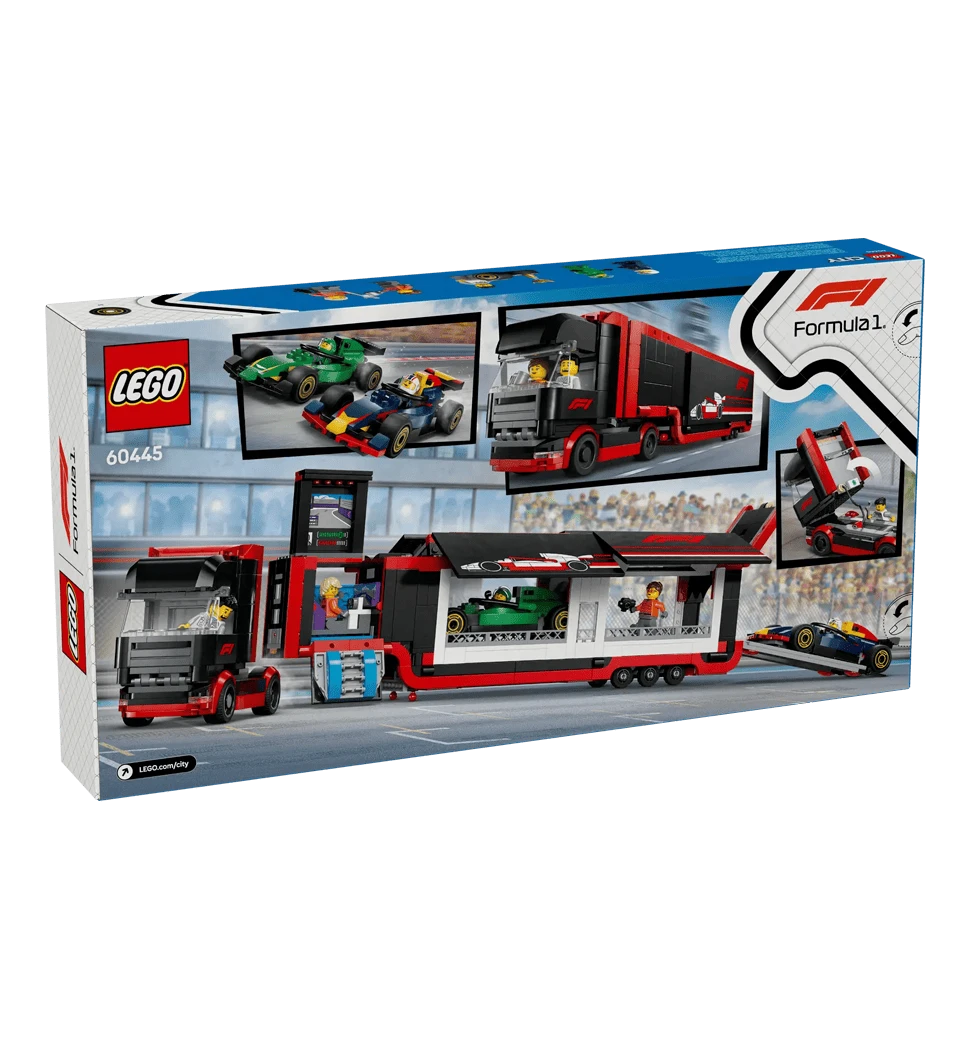 Конструктор LEGO City Вантажівка F1 з автомобілями RB20 та AMR24