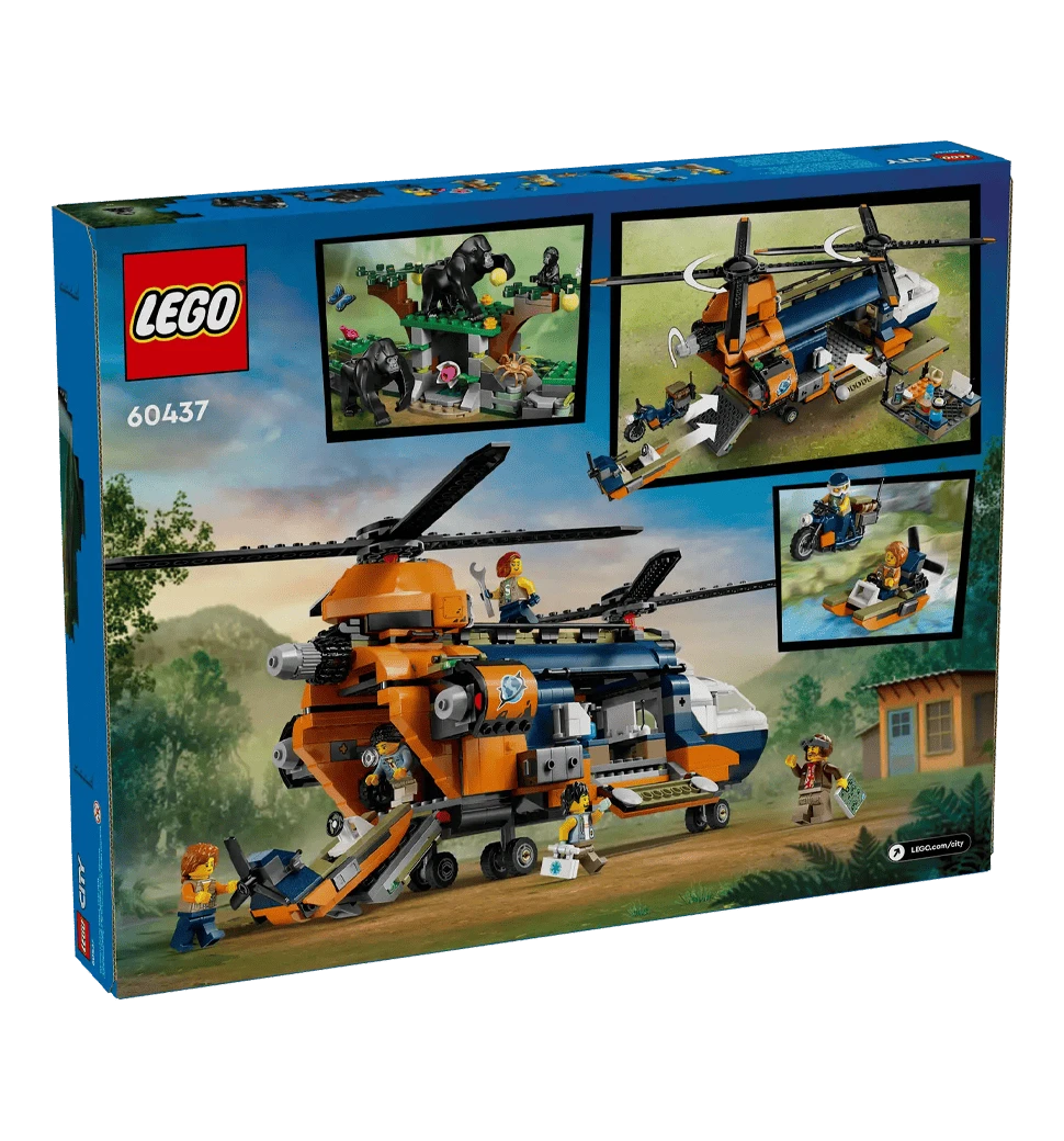 Конструктор LEGO City Вертоліт у базовому таборі для дослідження джунглів