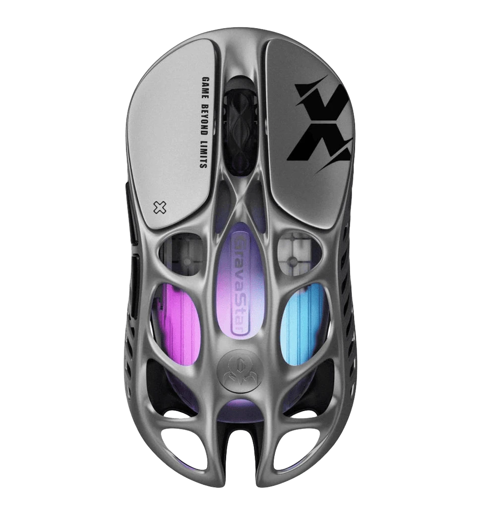 Миша GravaStar Mercury X Pro, 8K, BT/WL/USB-A, RGB, сірий