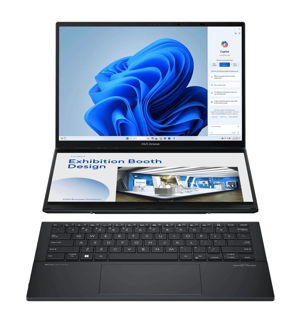 Ноутбук 14" ASUS Zenbook DUO UX8406CA-QL214X (90NB14X1-M00BR0) OLED/Intel Ultra 7 255H/32GB/F2TB/UMA/Win11P/Gray