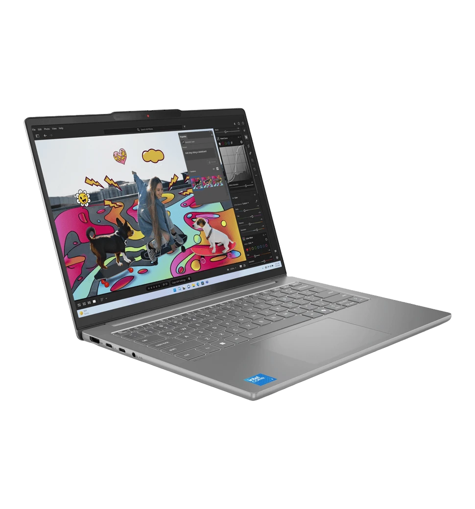 Ноутбук Lenovo 14" (83J00077RA)F_OLED/C7-240H/24/1TB SSD/Intel HD/DOS/B L/Luna grey IdeaPad Slim 5