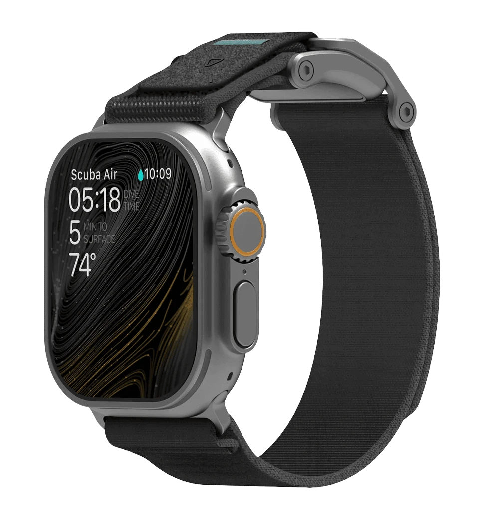 Ремешок AULUMU A11 Band для Apple Watch, Silver Buckle+Carbon Green Strap Silver+Might Purple A11-NL-SL-GY