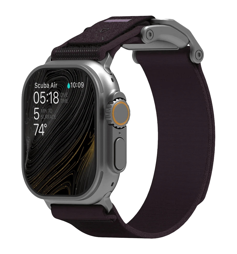 Ремешок AULUMU A11 band для Apple Watch, Silver buckle+Might Purple Strap silver+black A11-NL-SL-PL