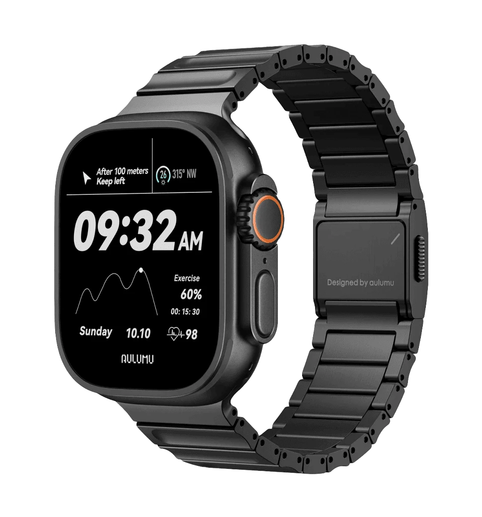 Ремешок AULUMU Full-Titanium Watch Band for Apple watch Black Titanium (UA-C01-BK)