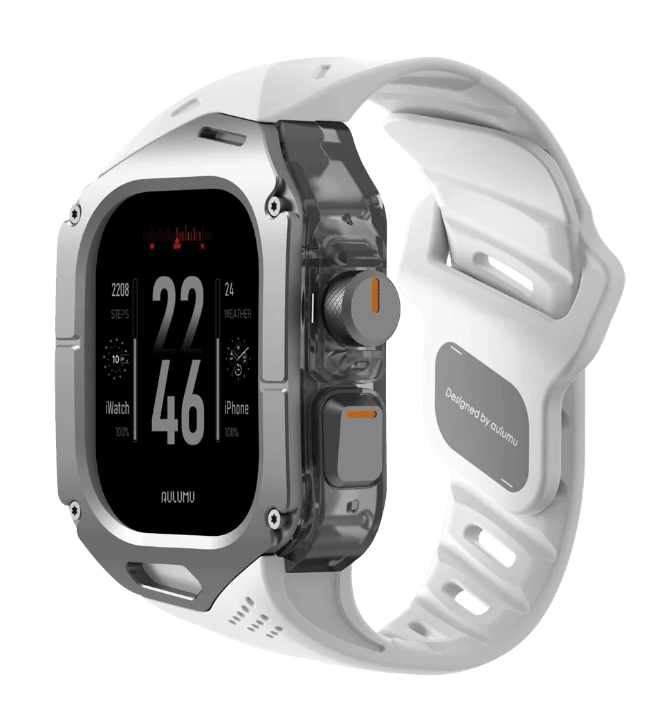 Ремешок AULUMU Titanium Cover+ White Band  titanium+orange A01-TI-WT