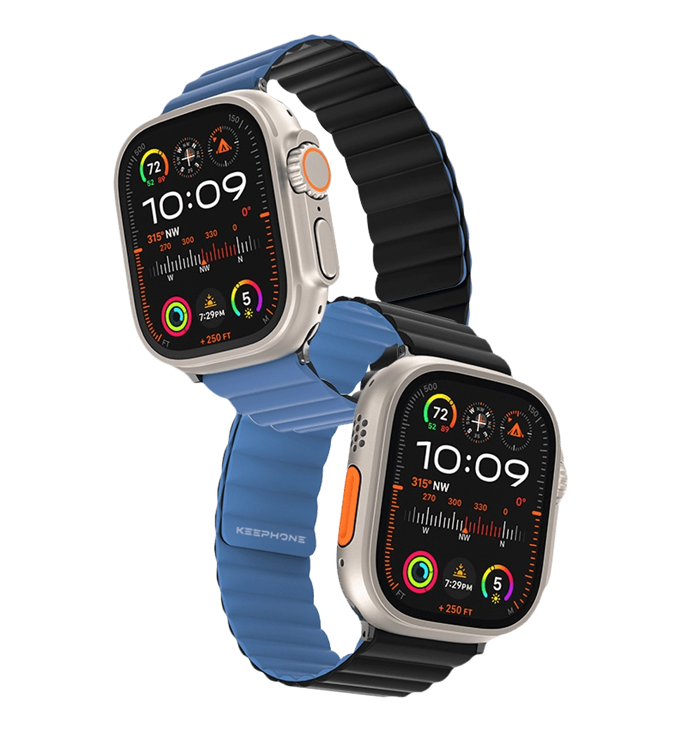 Ремінець Keephone iBands, Silicone Magnetic Snap Blue + Black (KPIBA49NBLBK)