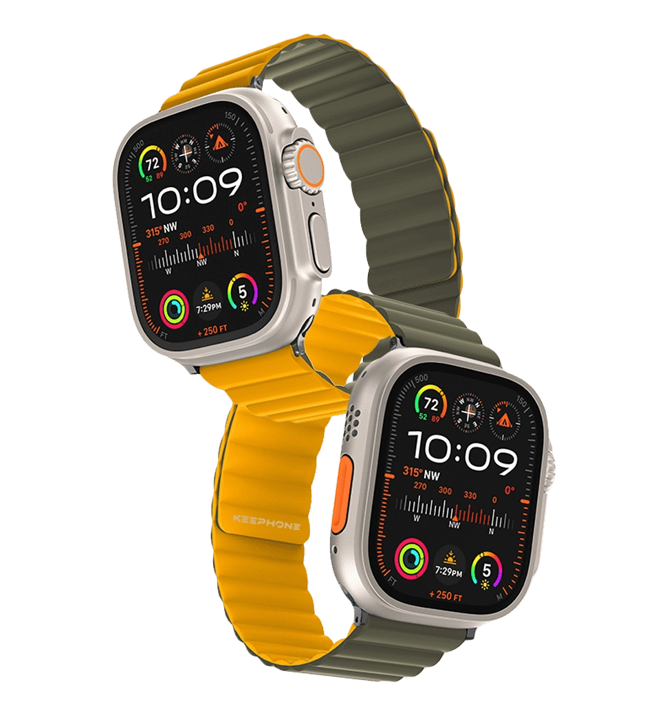 Ремінець Keephone iBands, Silicone Magnetic Snap Green + Yellow (KPIBA49YLGN)