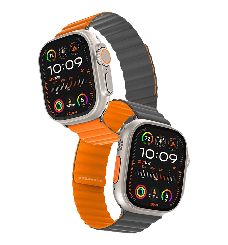 Ремешок Keephone iBands, Silicone Magnetic Snap Orange + Ash Grey (IS-018gry)