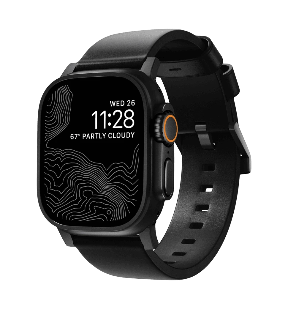 Ремінець Nomad Modern Leather Black Hardware Black 46mm/49mm (NM01198185)