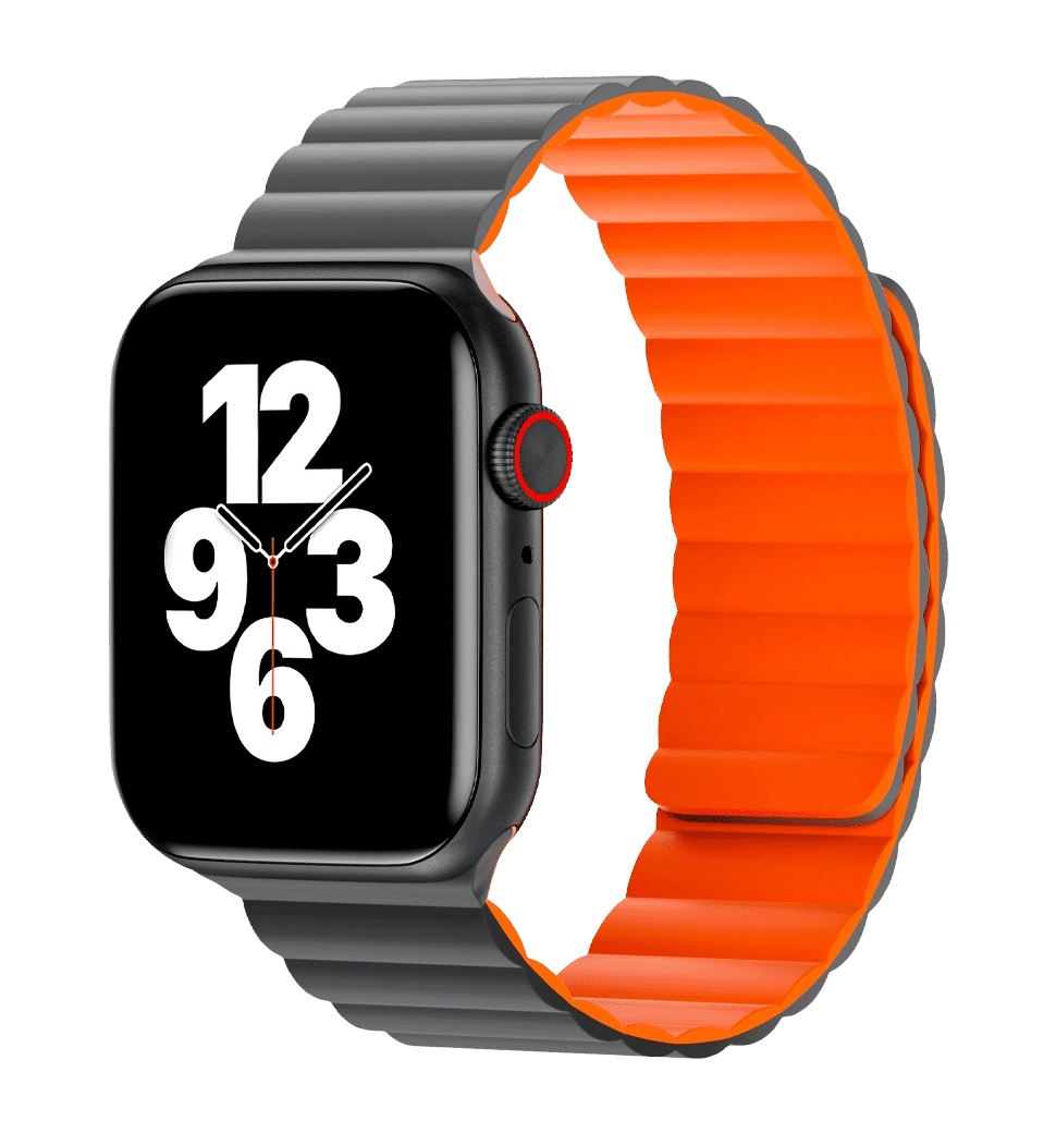 Ремінець Wiwu для Apple Watch 42/44/45/49mm Magnetic silicone watch band Gray-Orange