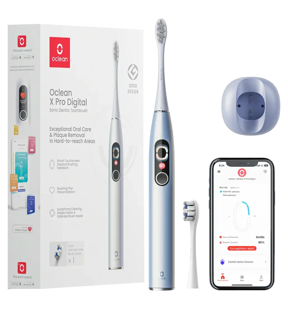 Розумна зубна електрощітка Oclean X Pro Digital Electric Toothbrush Glamour Silver (6970810552560)