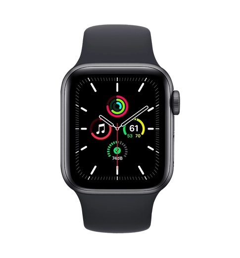 Apple Watch SE 40mm Space Gray Aluminum Case with Midnight Sport Band (MKQ13)