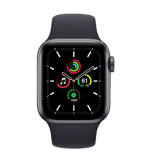 Смарт-часы Apple Watch SE 44mm Space Gray Aluminum Case with Midnight Sport Band (MKQ63)