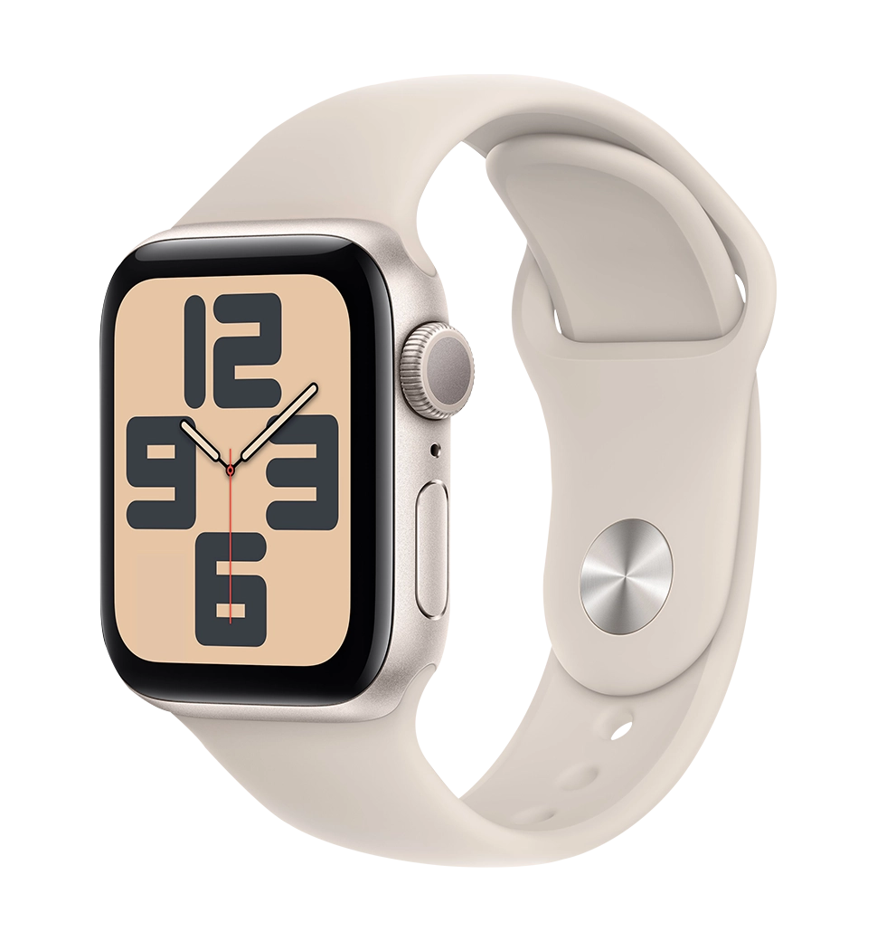 Apple Watch SE (gen 2) 2023 40mm Starlight Aluminum Case with Starlight Sport Band M/L (MR9V3)