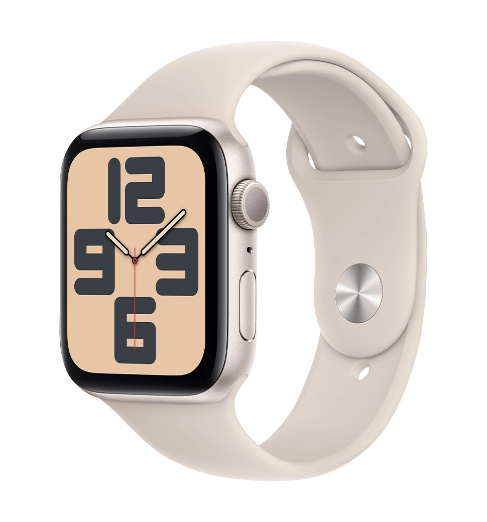 Apple Watch SE (gen 2) 2023 44mm Starlight Aluminum Case with Starlight Sport Band S/M (MRE43)