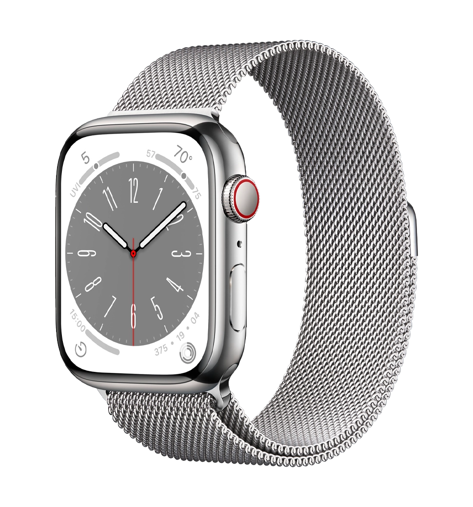 Смарт-часы Apple Watch Series 8 45mm Silver Stainless Steel Case with Milanese Loop (MNKG3)
