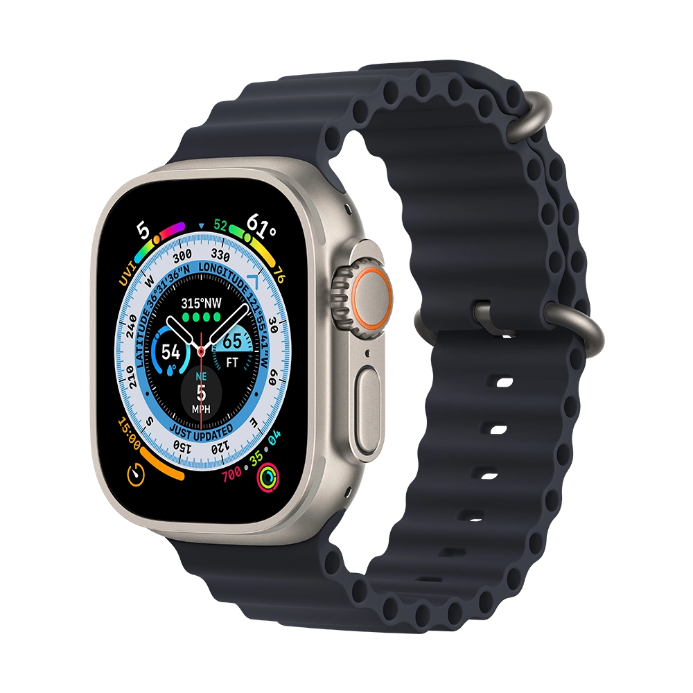 Apple Watch Ultra 49mm Titanium Case with Midnight Ocean Band (MQET3/MQFK3/MQF63)