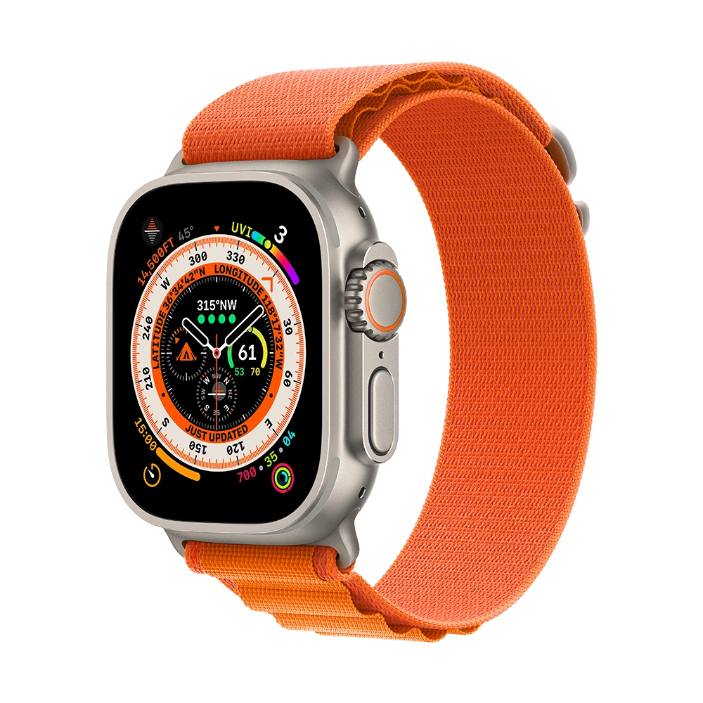 Apple Watch 49mm Ultra Titanium Orange Alpine Loop - Large (MQFM3)