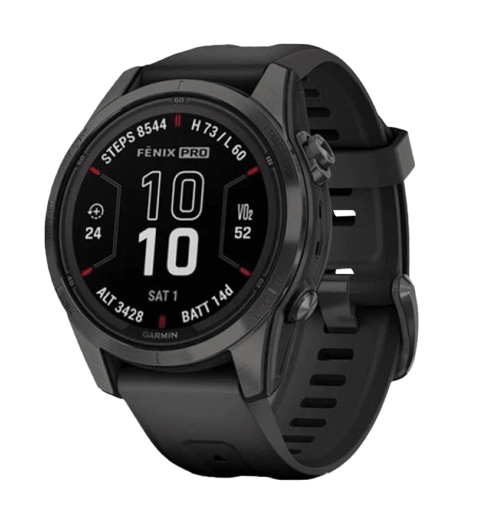 Смарт-часы Garmin Fenix 7S Pro Sapphire Solar Carbon G. DLC Tit. with Black Band (010-02776-10/11/54) UA