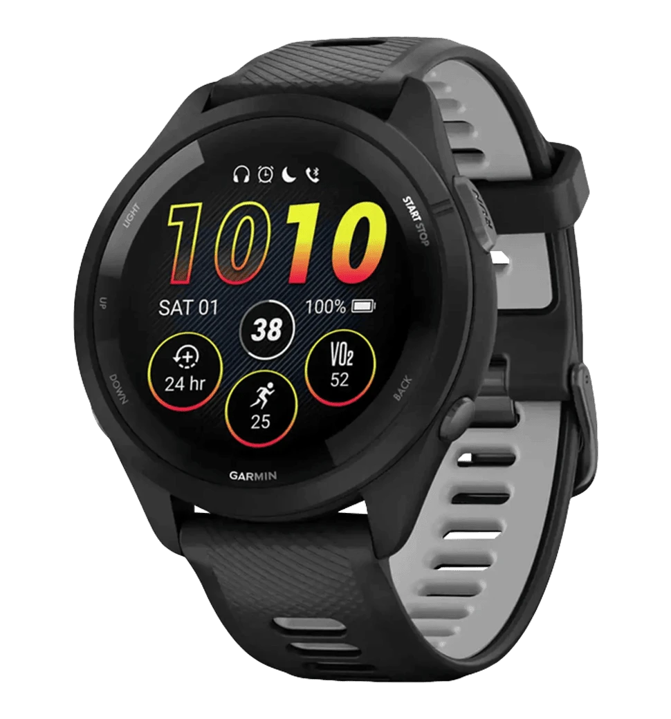 Смарт-часы Garmin Forerunner 265 Black Bezel and Case w. Black/Powder Gray Silicone Band (010-02810-10)