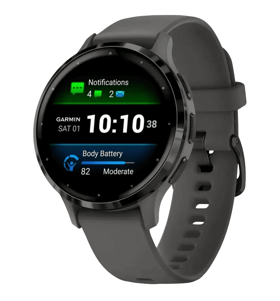 Смарт-годинник Garmin Venu 3S Slate S. Steel Bezel w. Pebble Gray Case and S. Band (010-02785-00)