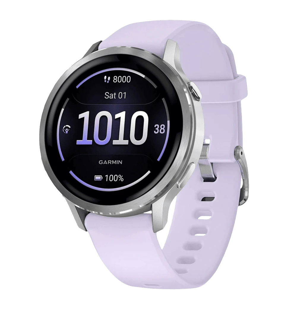 Смарт-годинник Garmin Venu 4 41 mm Silver with Periwinkle Silicone Band (010-03013-01)