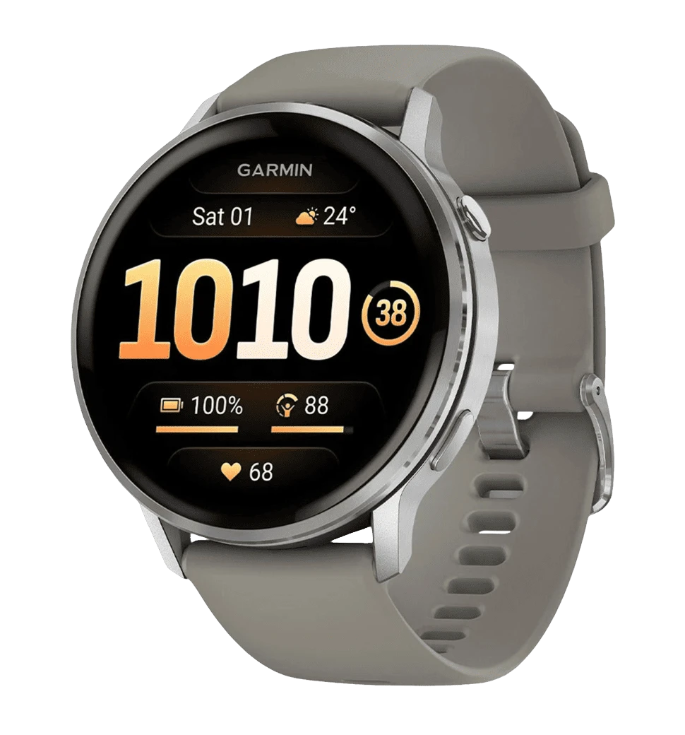 Смарт-годинник Garmin Venu 4 45 mm Silver with Silver Gray Silicone Band (010-03014-01)